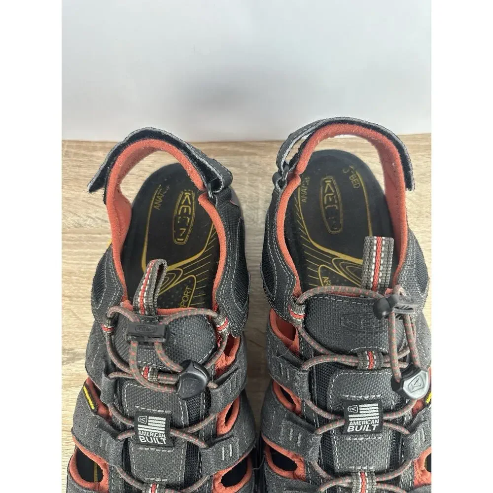 KEEN Men’s Waterproof Hiking Sandals Black Red US 11.5 EU 45 American Built